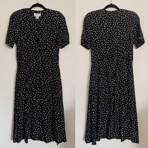 Vintage Black and White Midi Dress